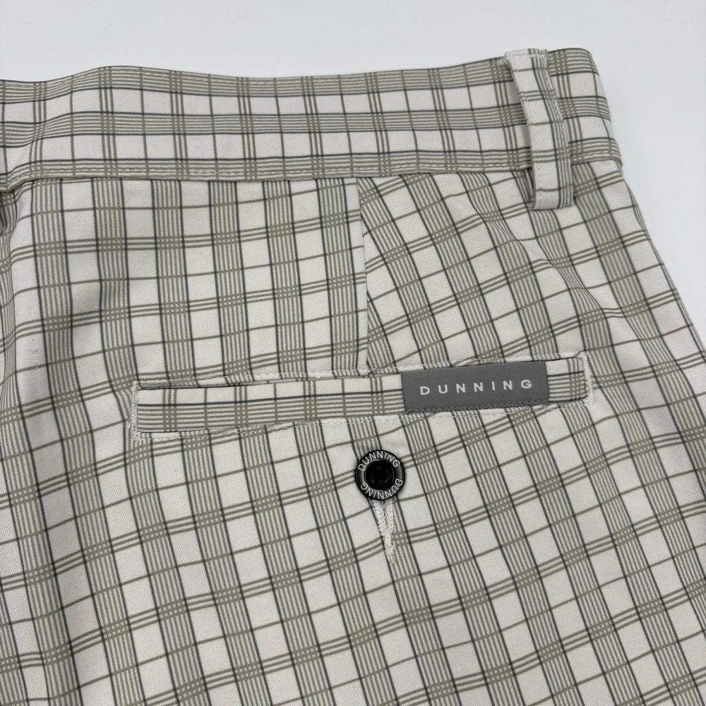 Dunning Golf Shorts Mens 42 Gray‎ Plaid Performance Stretch Flawed Read